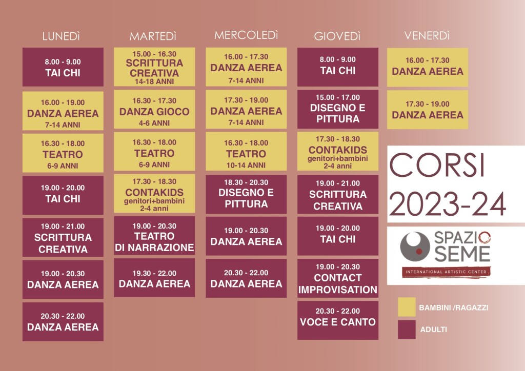 seme 2023-24 orario corsi